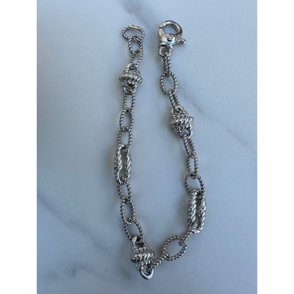 Heavy Sterling Silver 925 Twisted Rope Link Chain Bracelet 8 Inch 14.8g Dyadema